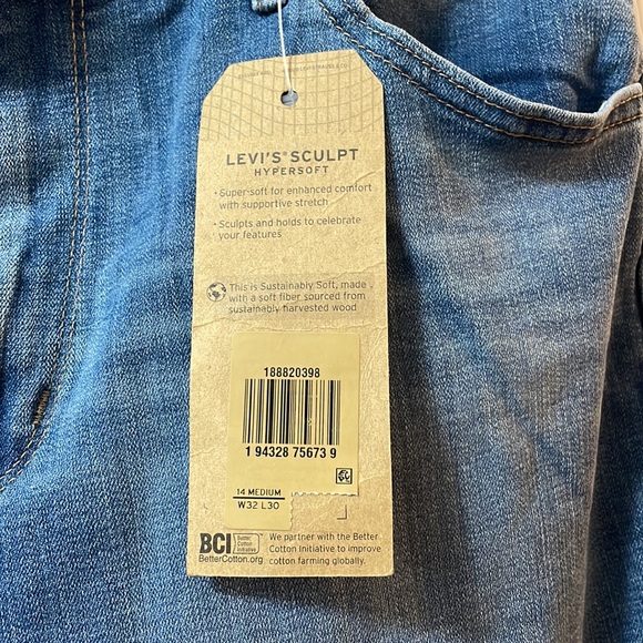 Levi 721 a high rise skinny jean - size 14- W32 L30 - Picture 4 of 9